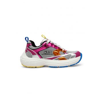 Pantofi sport din piele ecologica cu insertii din plasa
