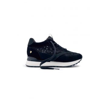 Pantofi sport din piele intoarsa cu garnituri din dantela Milladore