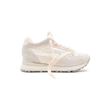 Pantofi sport din piele intoarsa cu garnituri din dantela Milladore - Alb