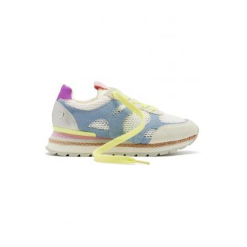 Pantofi sport din piele intoarsa cu insertii din plasa Eddington - Galben