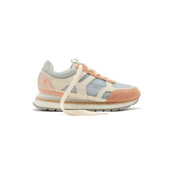 Pantofi sport din piele intoarsa cu insertii din plasa Eddington - Gri