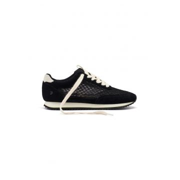 Pantofi sport din piele intoarsa cu sireturi