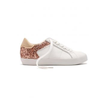 Pantofi sport flatform cu detaliu stralucitor - Alb