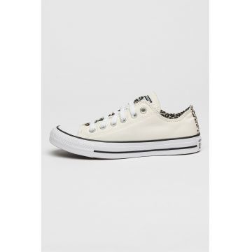 Pantofi sport low-cut cu detalii animal print Canvas