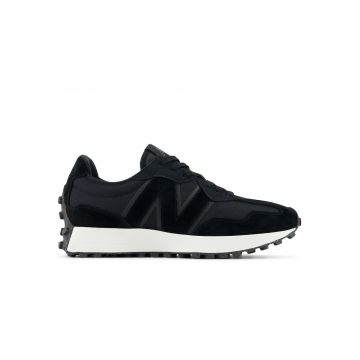 Pantofi sport barbati -  327 - negru - piele naturala si textil