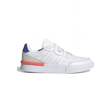 Pantofi sport barbati -  Clubcourt - piele naturala - alb - set cu sireturi si velcro