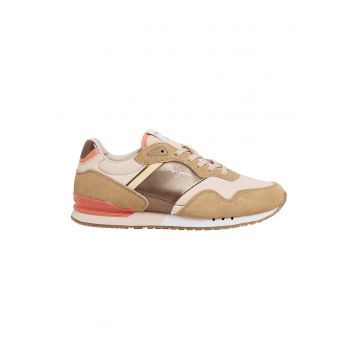 Pantofi sport colorblock cu insertii de piele intoarsa