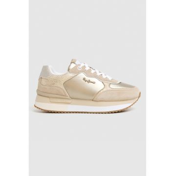 Pantofi sport cu garnituri din piele intoarsa si segmente metalice