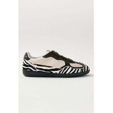 Pantofi sport de piele cu par scurt si piele intoarsa