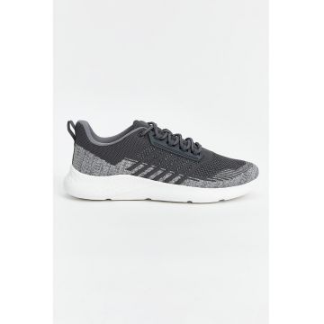 Pantofi sport de piele ecologica cu garnituri textile