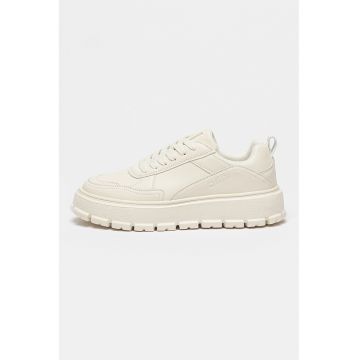 Pantofi sport de piele ecologica cu logo