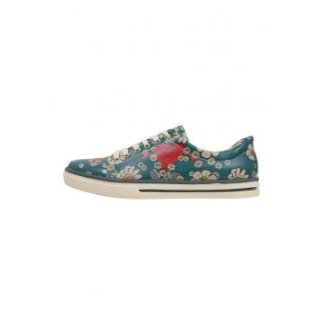Pantofi sport din piele ecologica cu imprimeu