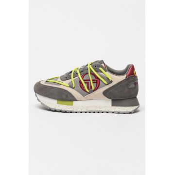 Pantofi sport din piele intoarsa cu garnituri din piele ecologica Scone