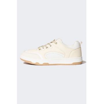 Pantofi sport low-cut cu garnituri din piele ecologica