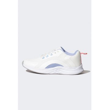 Pantofi sport wedge cu insertii din material textil