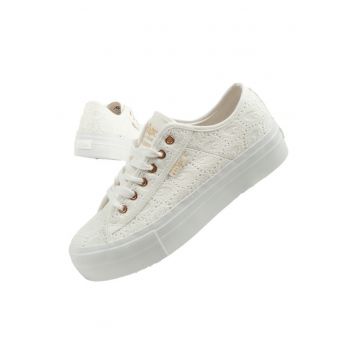 Tenisi cu platforma  Canvas Lady [LCW-25-31-3438L] - albi.