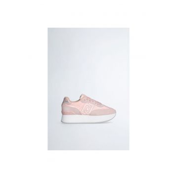 Pantofi sport cu insertii de piele intoarsa cu platforma