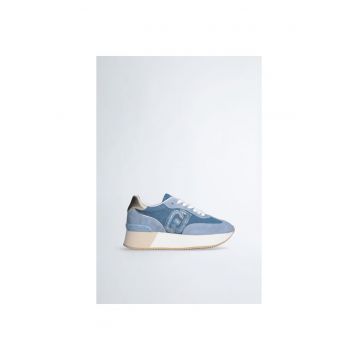 Pantofi sport de denim cu platforma