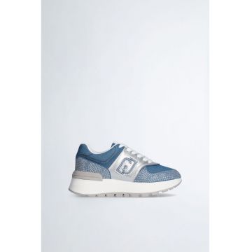 Pantofi sport de denim cu strasuri