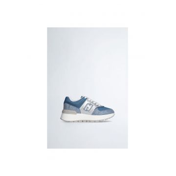 Pantofi sport de denim cu strasuri