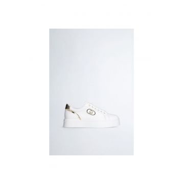 Pantofi sport de piele cu logo metalic