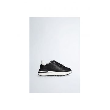 Pantofi sport de piele cu logo perforat