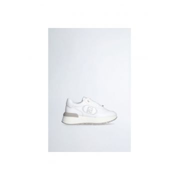Pantofi sport de piele cu logo perforat