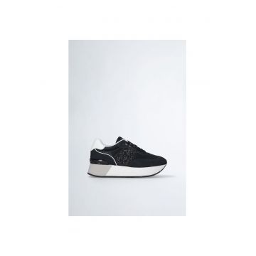 Pantofi sport de piele icu logo stralucitor