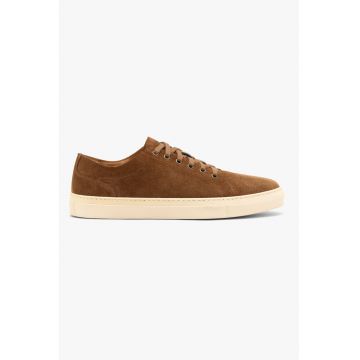 Pantofi sport de piele intoarsa cu model uni