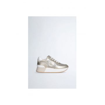 Pantofi sport de piele si piele ecologica cu platforma