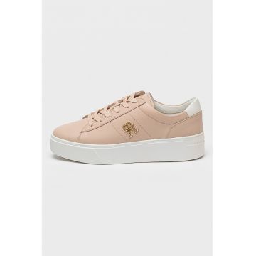 Pantofi sport din piele cu detaliu cu logo