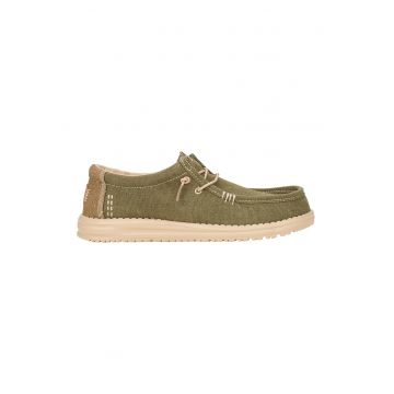 Pantofi sport din piele intoarsa cu model uni