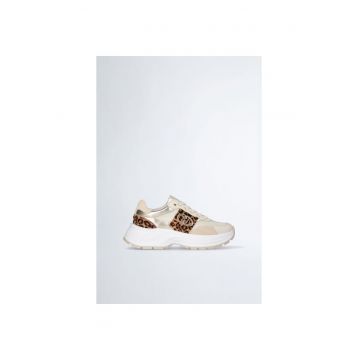Pantofi sport low-cut cu insertii de piele intoarsa