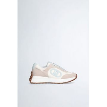 Pantofi sport wedge cu insertii de piele intoarsa