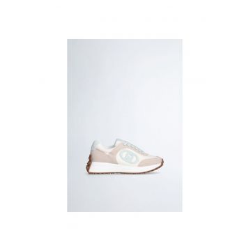 Pantofi sport wedge cu insertii de piele intoarsa