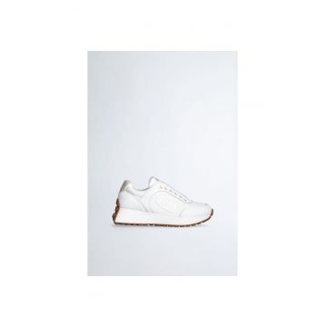 Pantofi sport wedge de piele cu tinte
