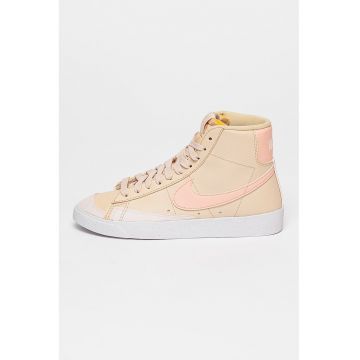 Tenisi high-cut Blazer Mid '77 de piele ecologica - Maro nisip/Roz