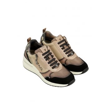 Anekke adidași din piele de damă pantofi jos maro mix 39370-322