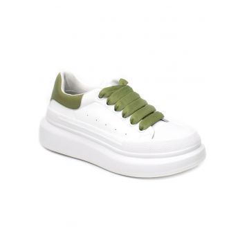 Pantofi dama 232806 alb/verde - - Alb/Verde
