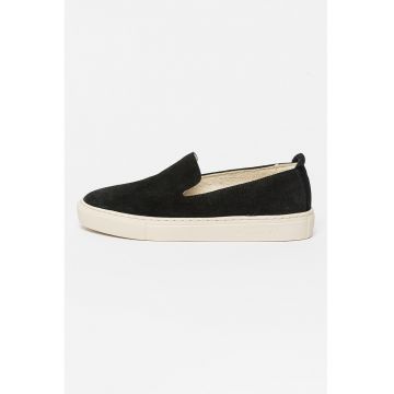 Pantofi sport slip-on de piele intoarsa - Negru