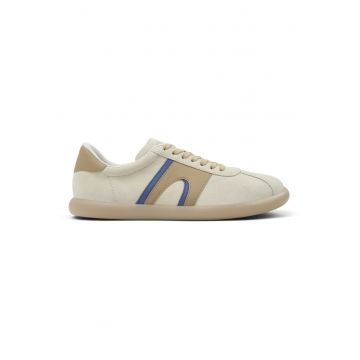 Pantofi sport Pelotas Soller din piele si piele nabuc - Albastru prafuit/Crem