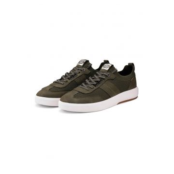 Pantofi sport slip-on din piele ecologica si plasa - Verde