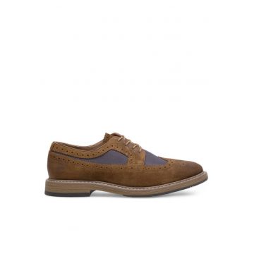 Tenisi barbati - 52918 -  Piele naturala - Textil - Maro