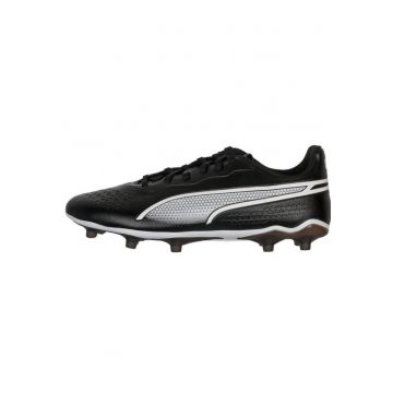 Ghete fotbal barbati -  Piele naturala - Negru/Alb -