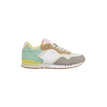Pantofi sport colorblock cu insertii textile