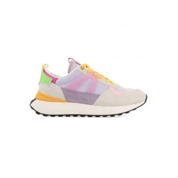 Pantofi sport cu aspect contrastant cu garnituri de piele intoarsa