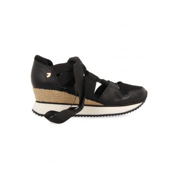 Pantofi sport cu garnituri de piele ecologica si decupaje Muir - Negru