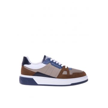 Pantofi sport cu garnituri de piele intoarsa si sintetica