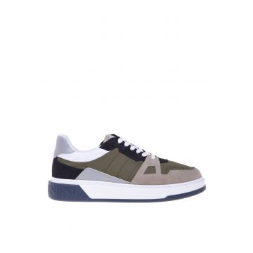 Pantofi sport cu garnituri de piele intoarsa si sintetica