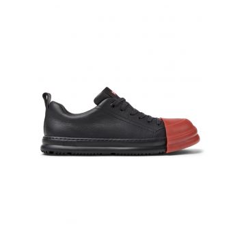 Pantofi sport de piele cu sireturi - Negru